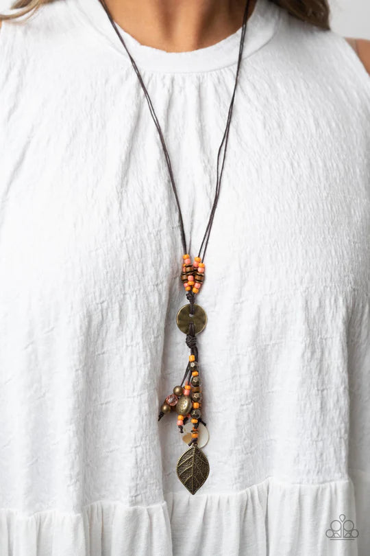Knotted Keepsake Orange Paparazzi Necklace