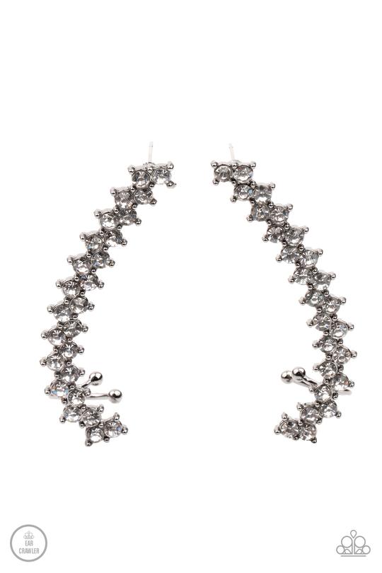 Let There Be LIGHTNING Black Paparazzi Post-Crawler Earrings