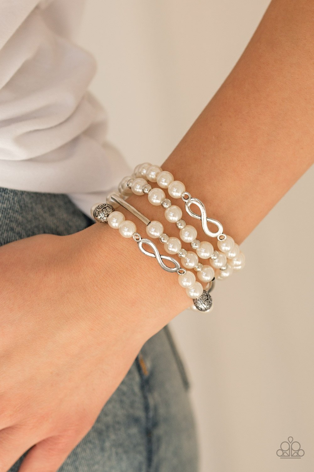 Limitless Luxury White Paparazzi Bracelet