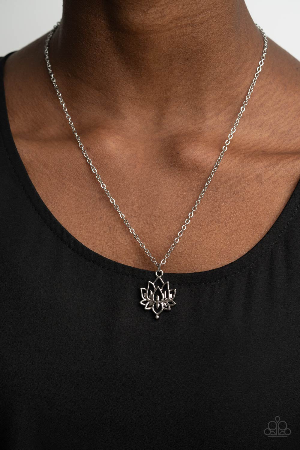 Lotus Retreat Silver Paparazzi Necklace