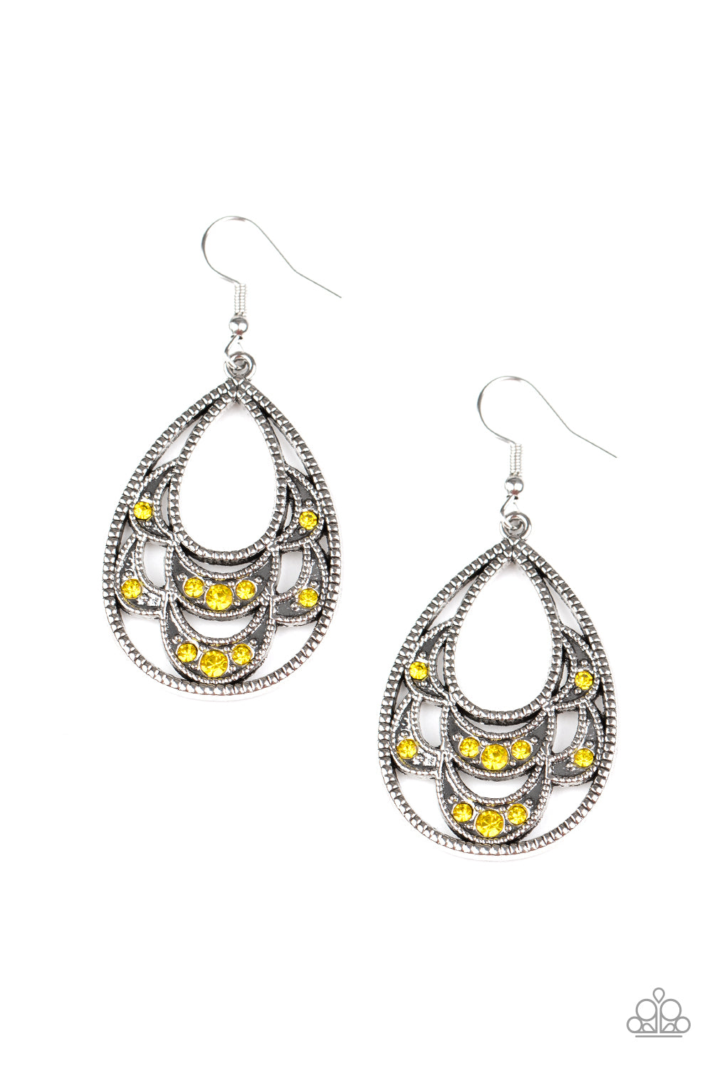 Malibu Macrame Yellow Paparazzi Earrings