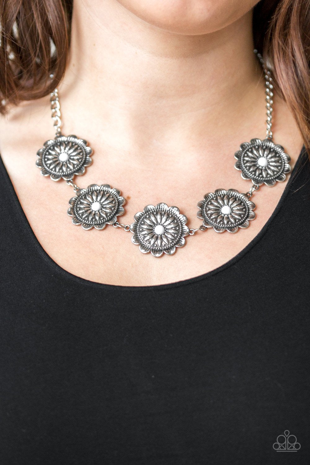 ME-dallions, Myself, and I - White Paparazzi Necklace