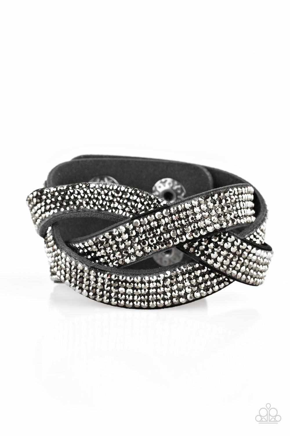 Paparazzi Nice Girls Finish Last Black Suede Bracelet