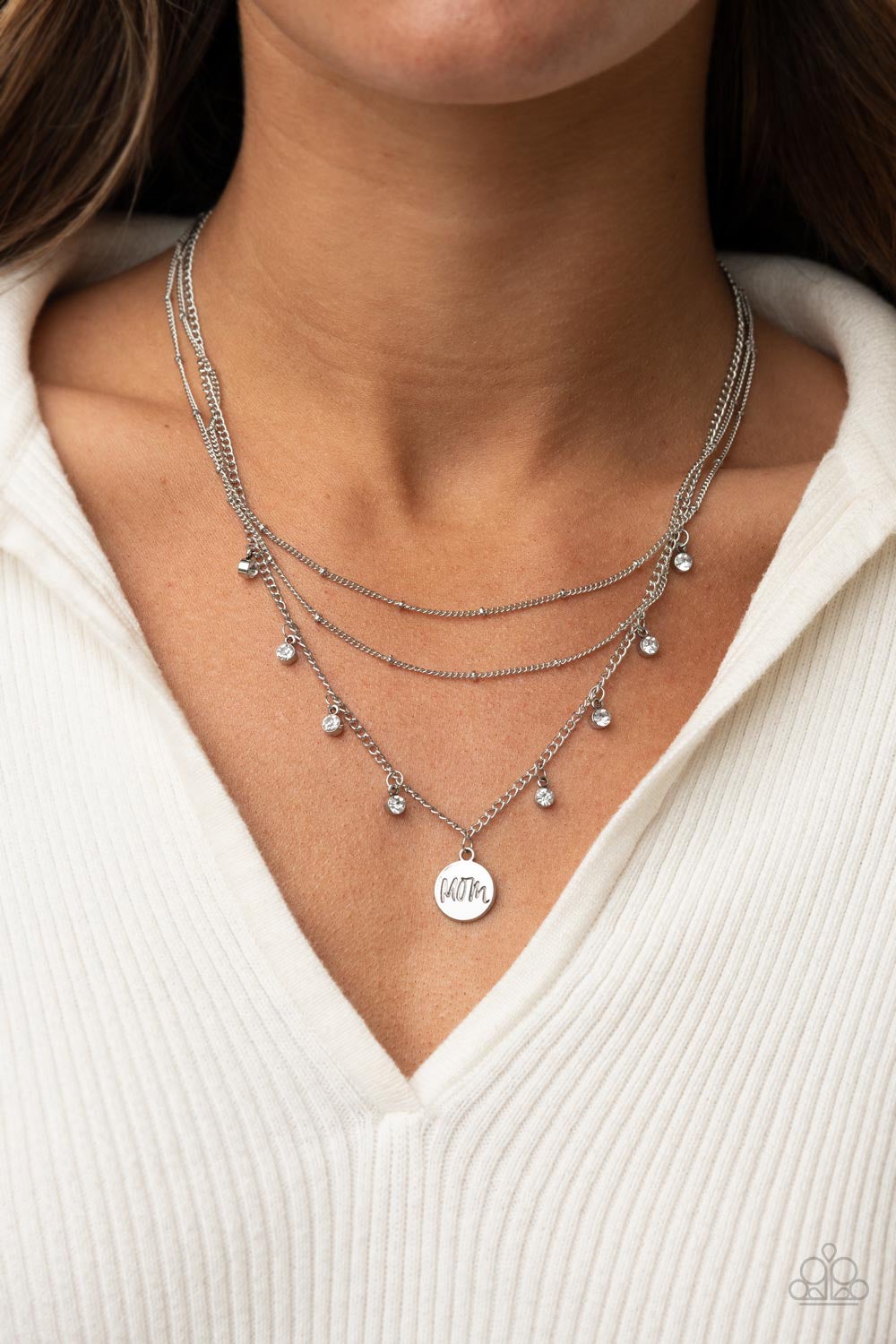 Ode To Mom White Paparazzi Necklace