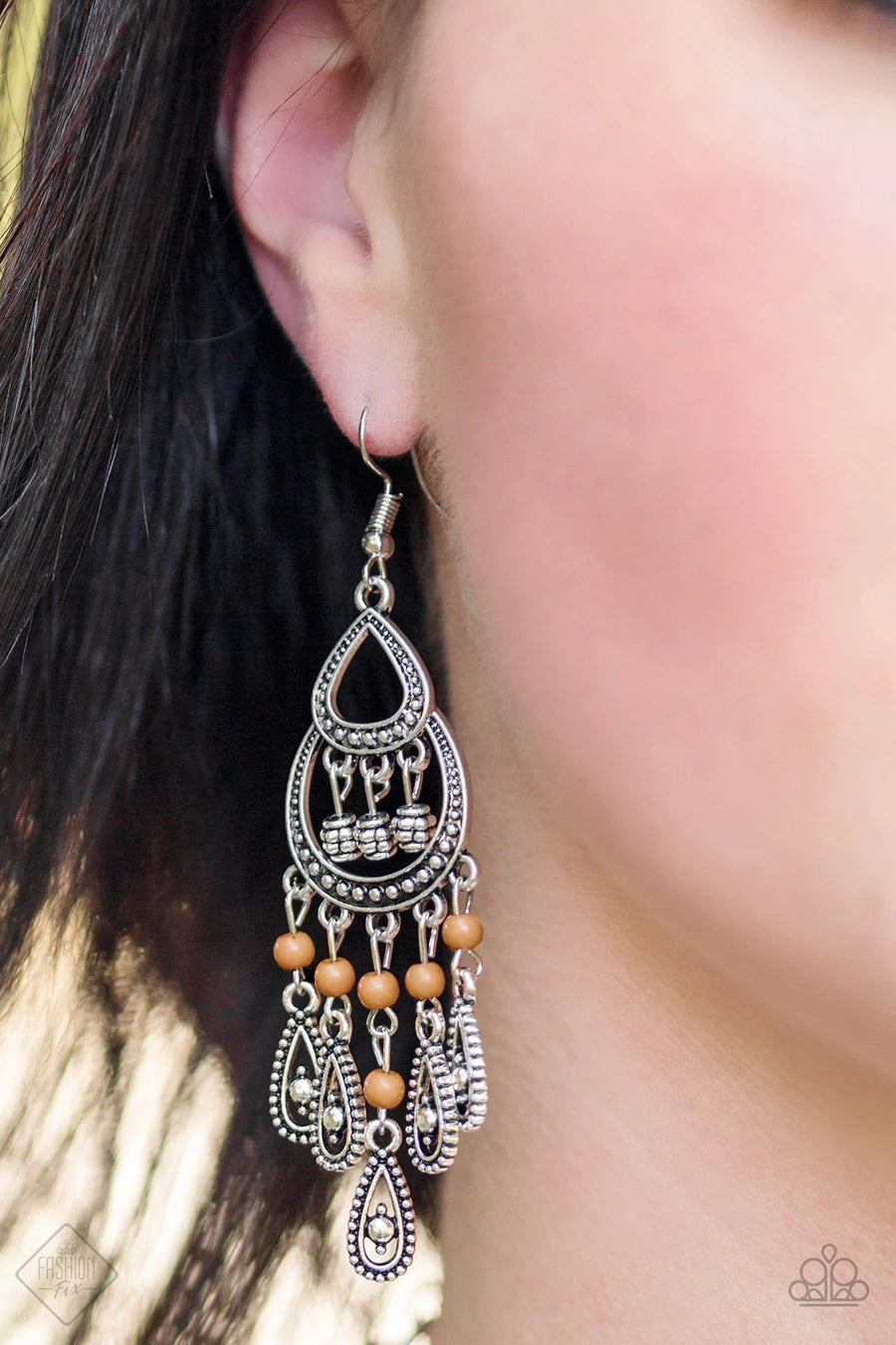 Eastern Excursion - Brown Paparazzi Fashion Fix Earrings