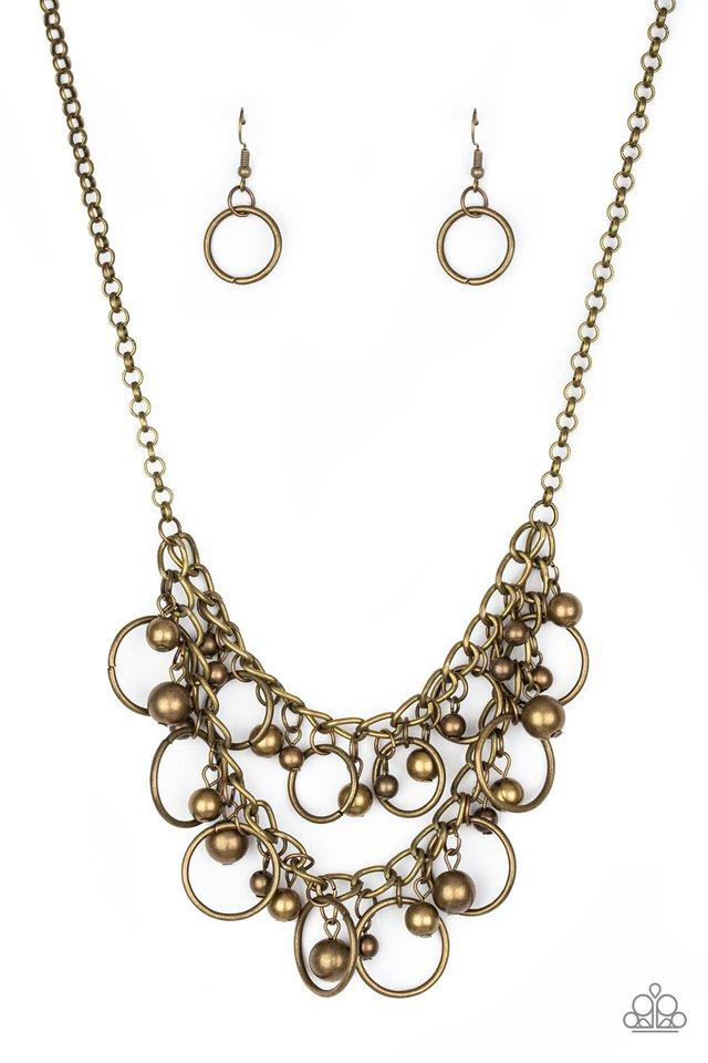 Warning Bells Brass Paparazzi Necklace