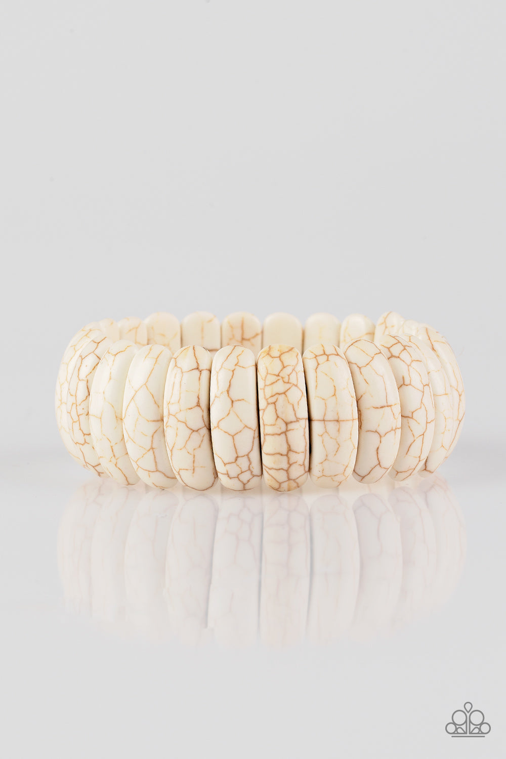 Peacefully Primal White Paparazzi Bracelet