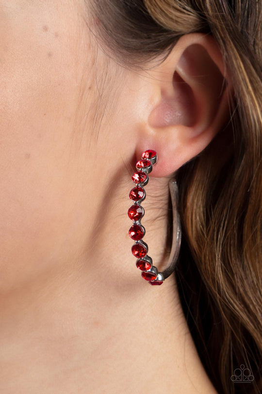 Photo Finish Red Paparazzi Hoop Earrings