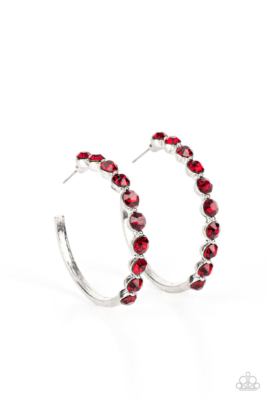 Photo Finish Red Paparazzi Hoop Earrings