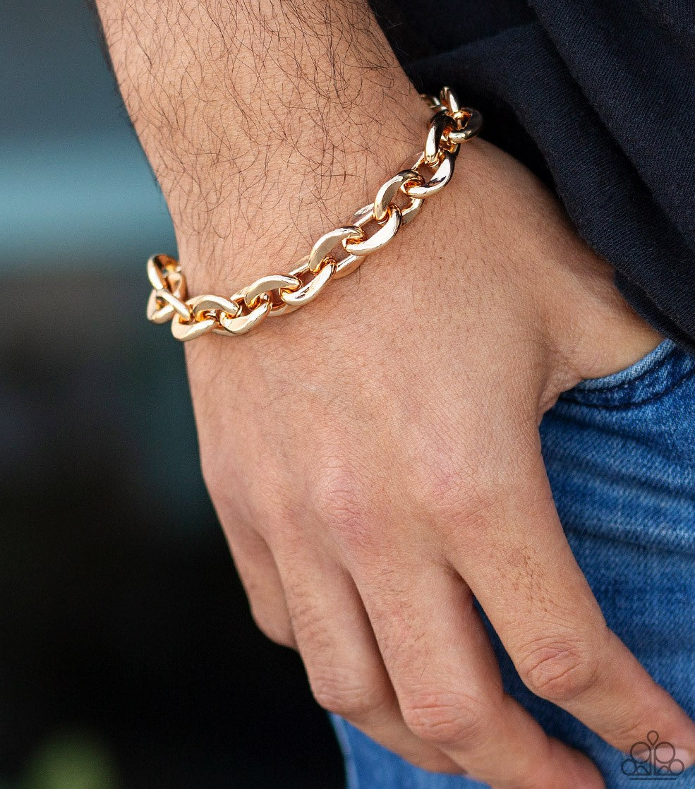 Step It Up Gold Paparazzi Urban Bracelet