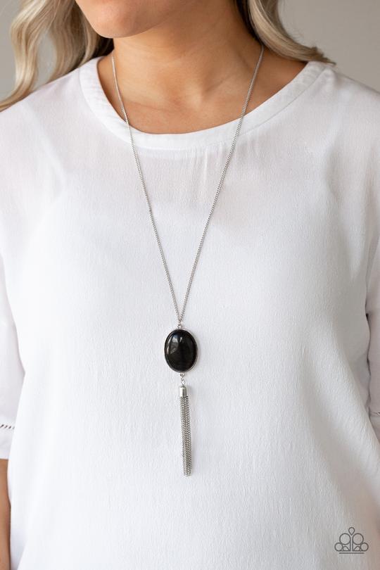 Tasseled Tranquility - Black Paparazzi Necklace