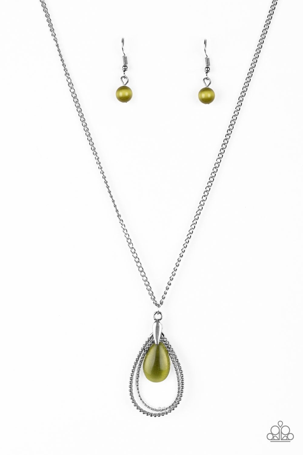 Teardrop Tranquility - Green Paparazzi Necklace