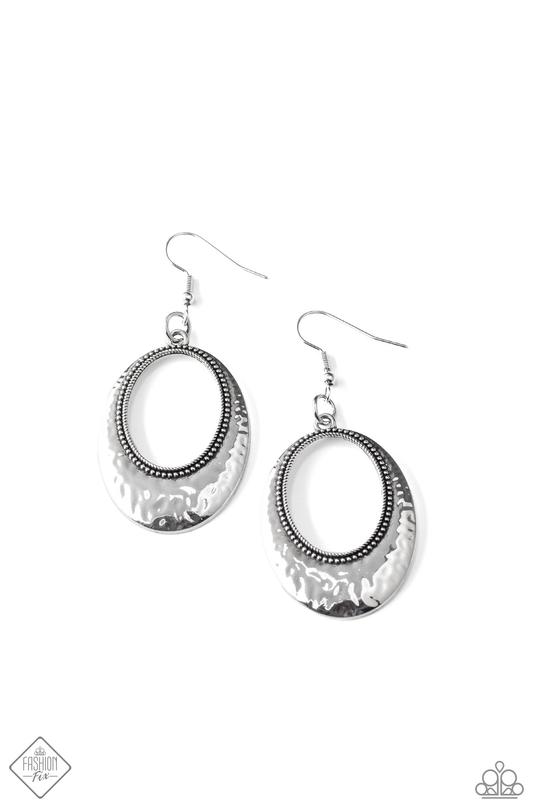 Tempest Texture - Silver Paparazzi Fashion Fix Earring