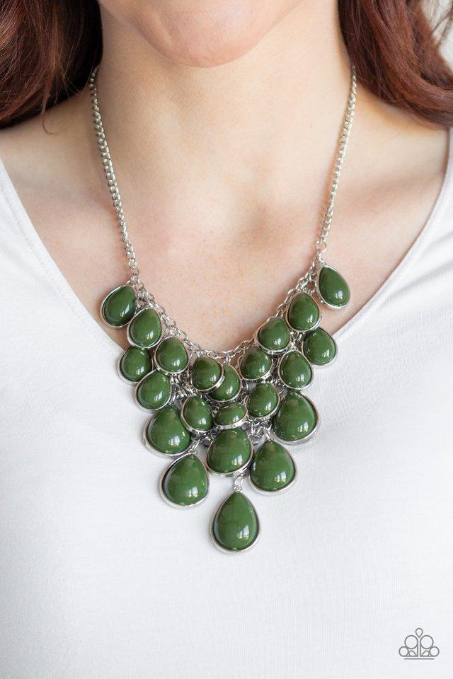 Shop til you TEARDROP Green Paparazzi Necklace