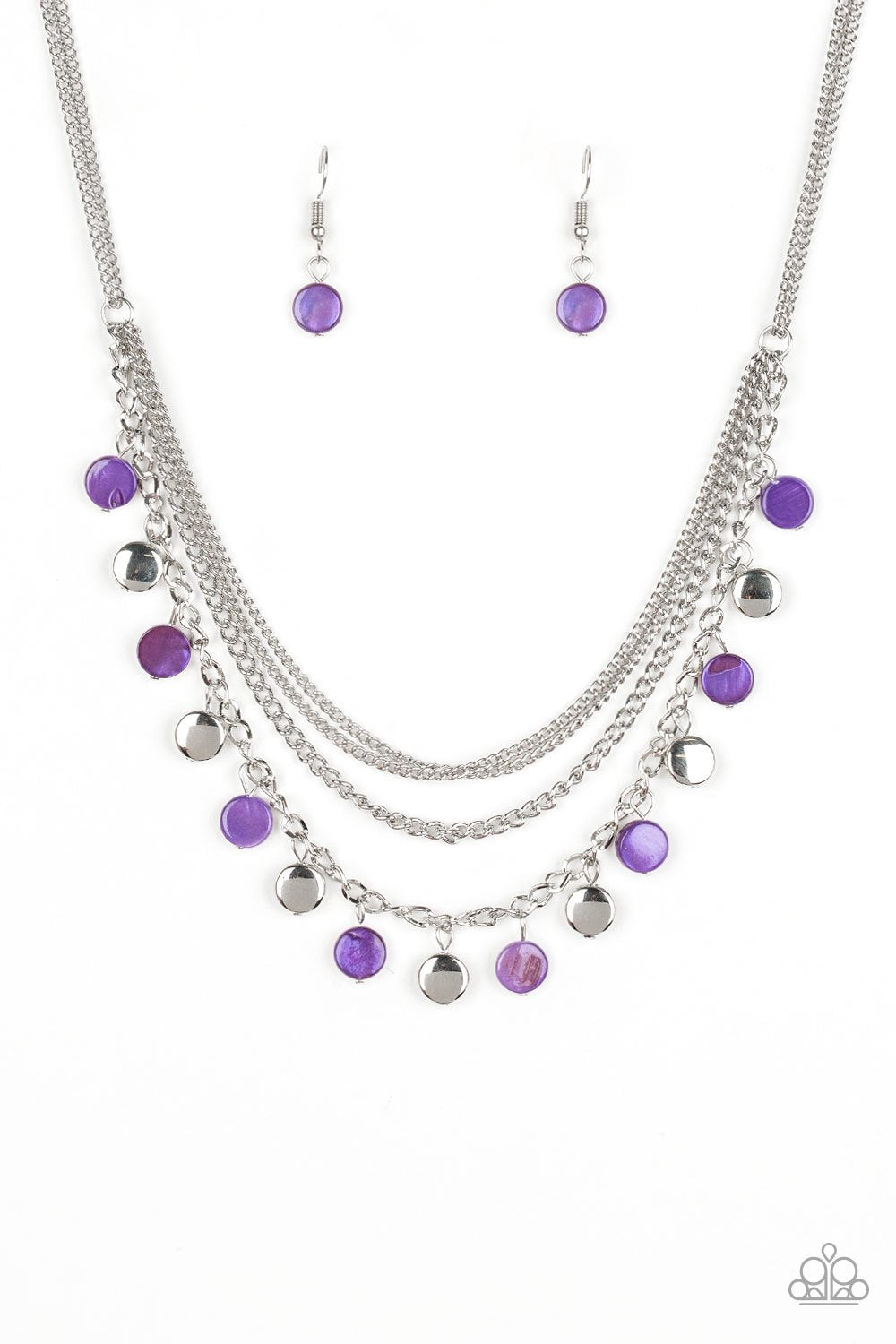 Paparazzi Beach Flavor Purple Iridescent Layered Necklace