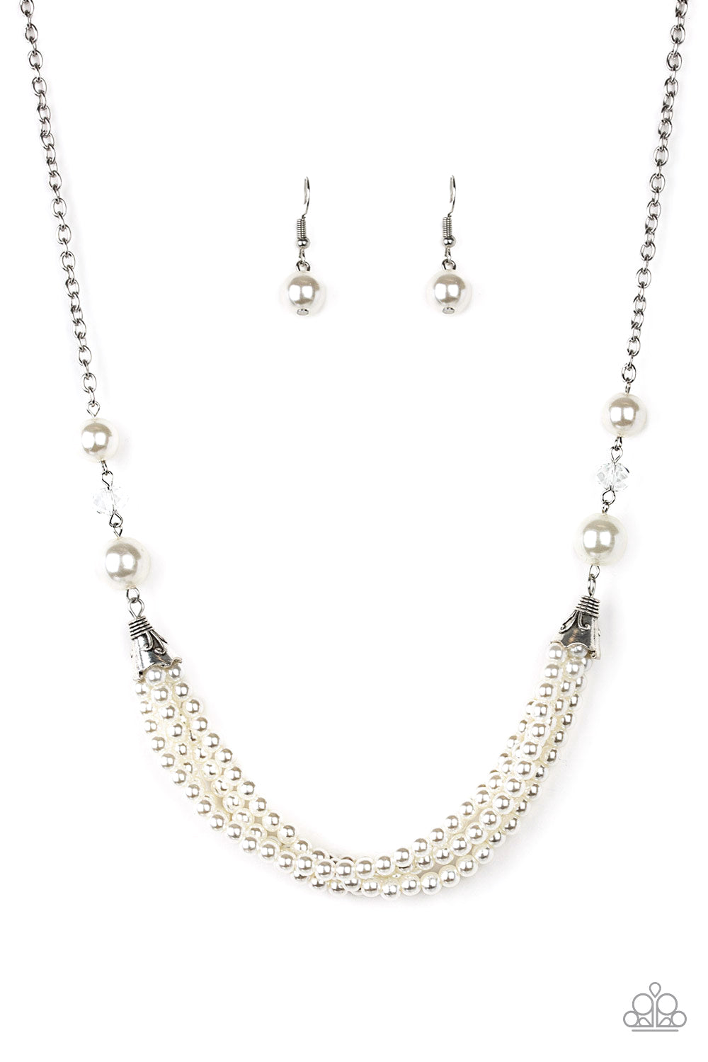 One-WOMAN Show - White Paparazzi Necklace