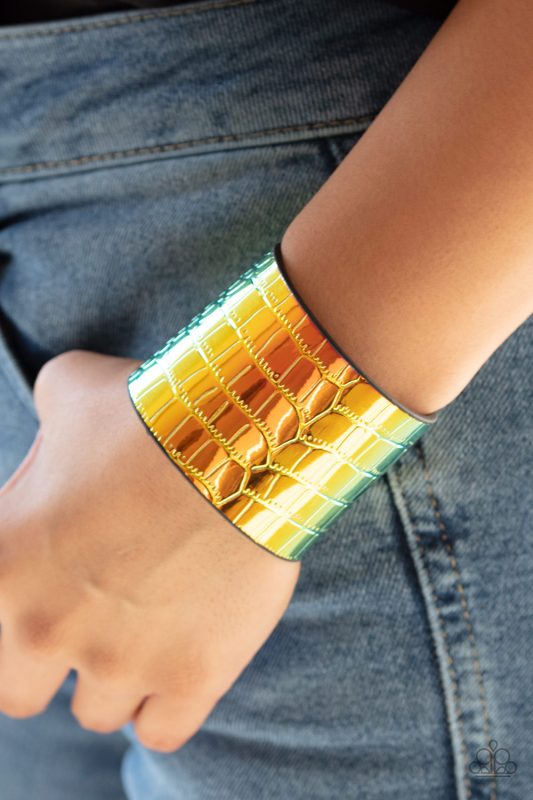 Chroma Croc - Multi Paparazzi Urban Bracelet
