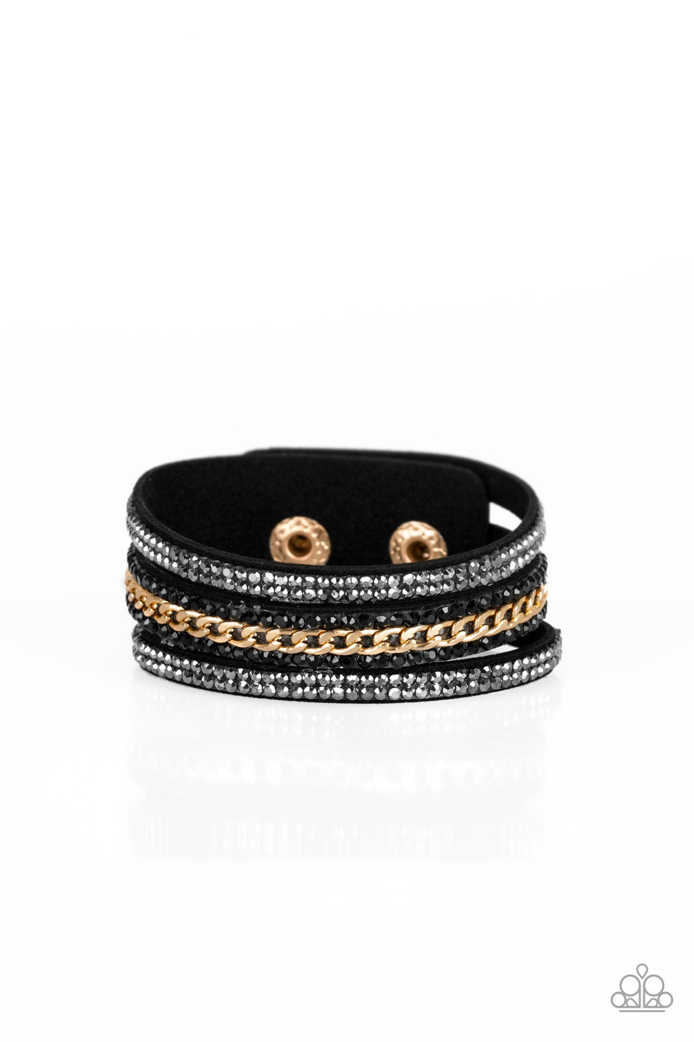 Rollin In Rhinestones - Black Paparazzi Bracelet