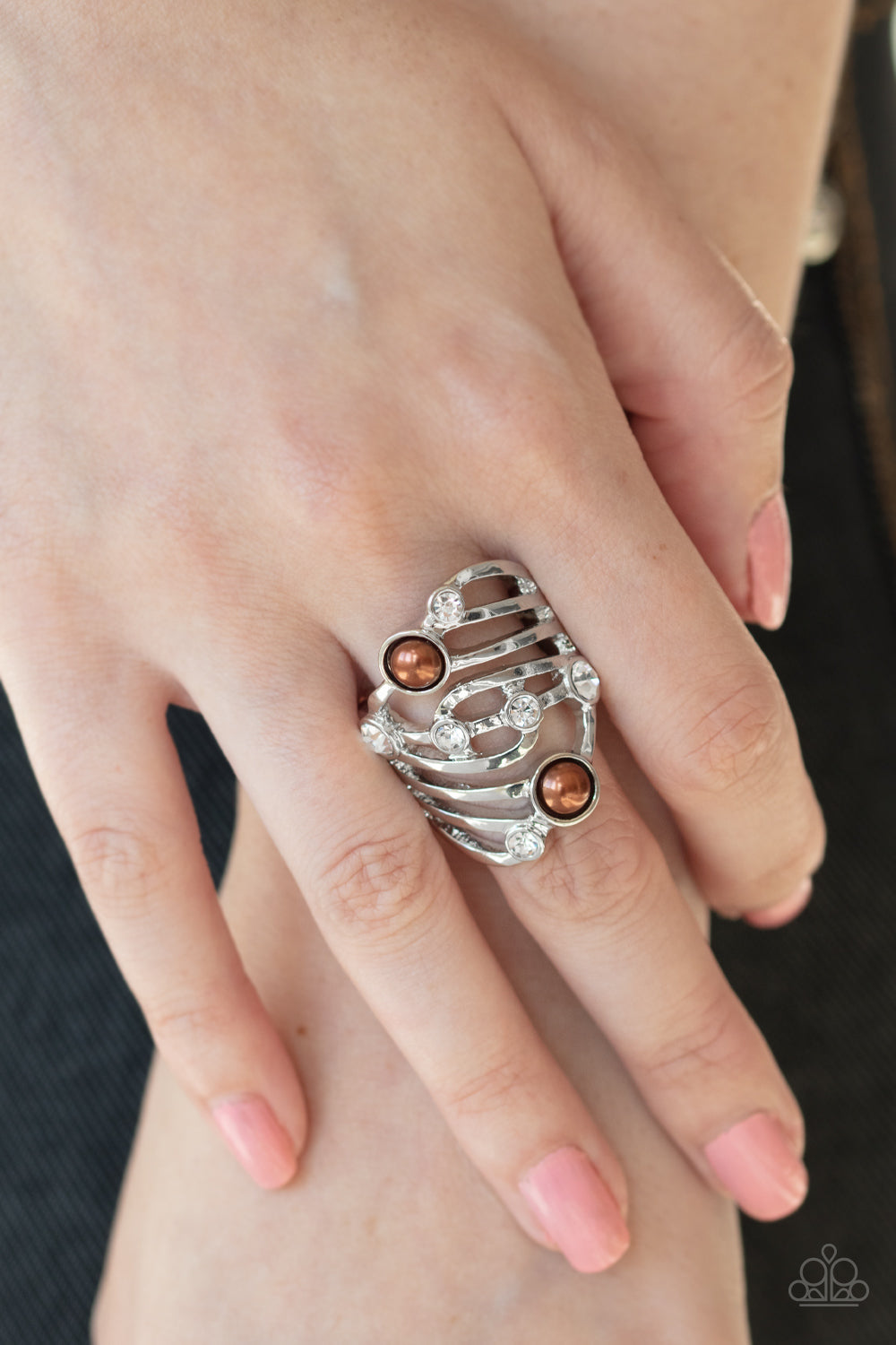 Paparazzi Dancing Diamonds Brown Ring