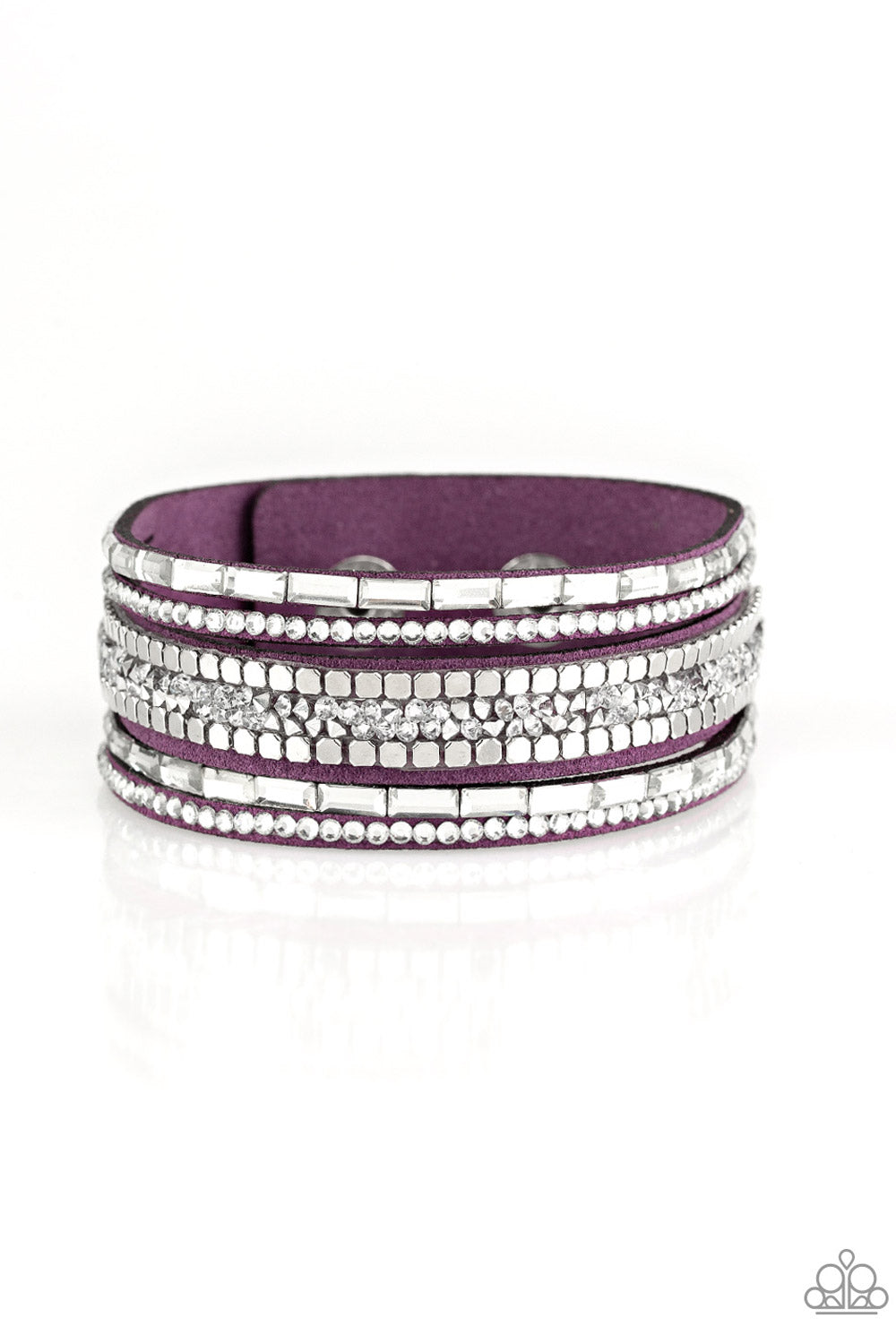 Rebel In Rhinestones - Purple Paparazzi Bracelet