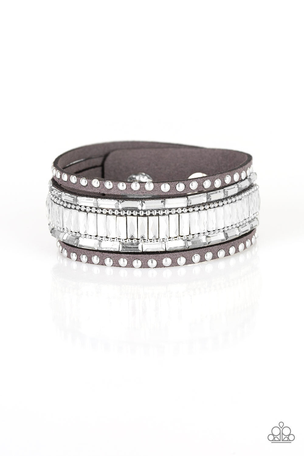 Rock Star Rocker - Silver Paparazzi Urban Bracelet