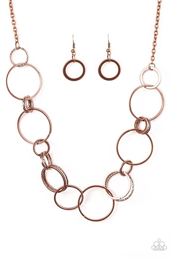 Follow the RINGLEADER- Copper Paparazzi Necklace