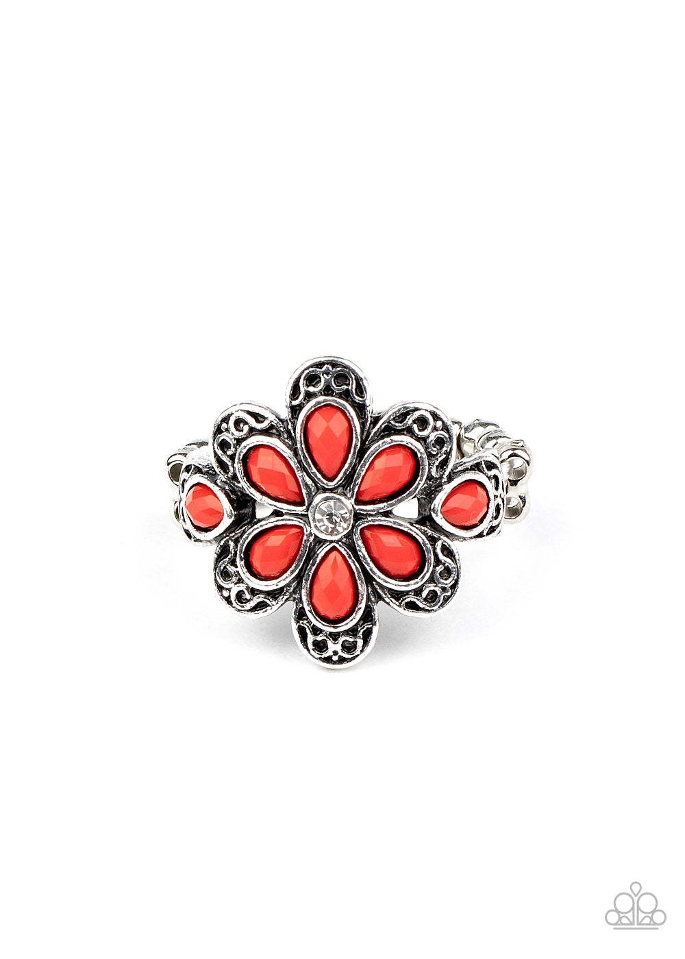 Fruity Florals Red Paparazzi Ring