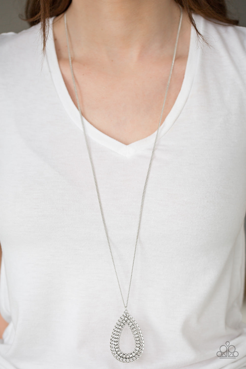 Drippin’ in Drama - White Paparazzi Necklace