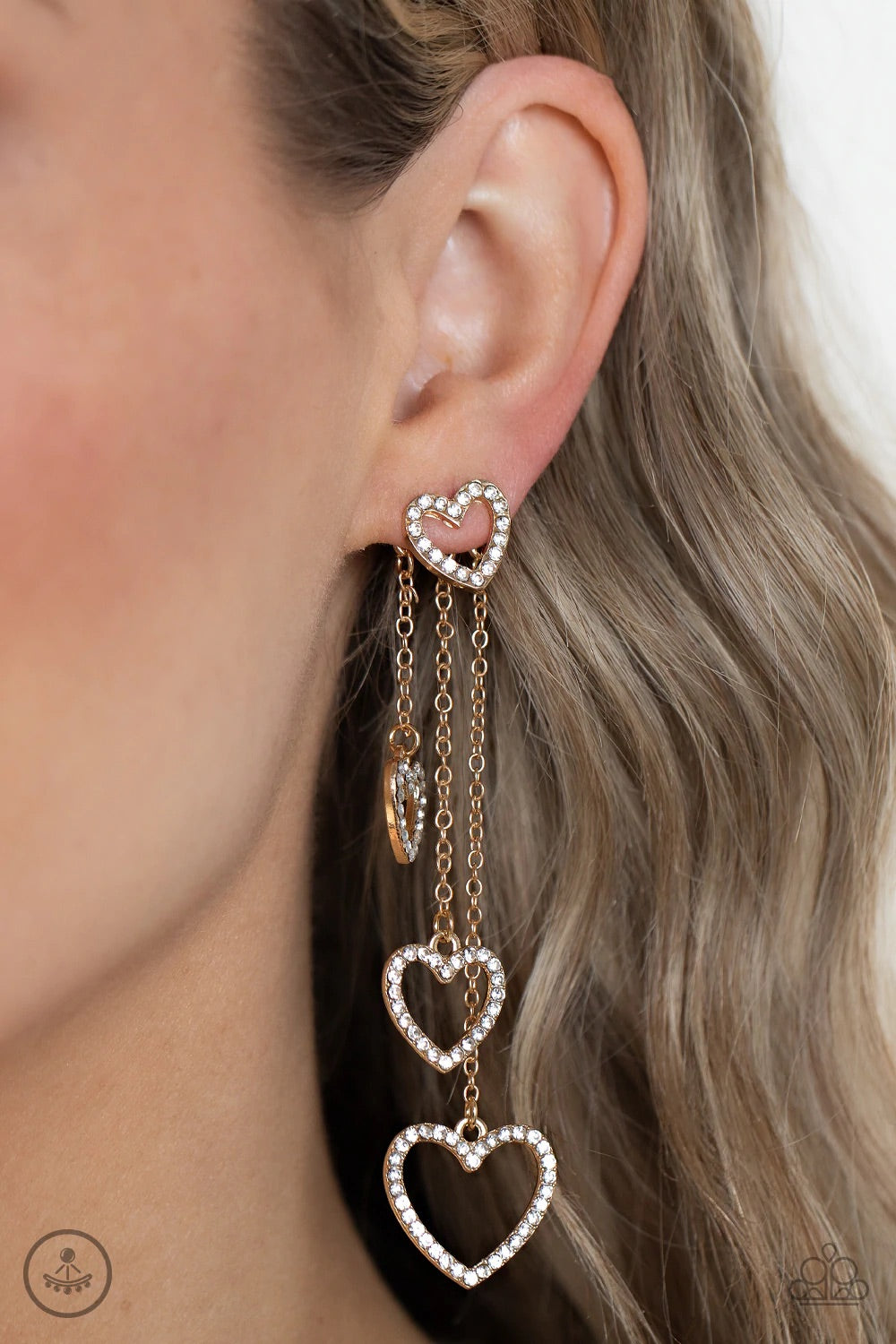 Falling In Love Gold Paparazzi Earrings