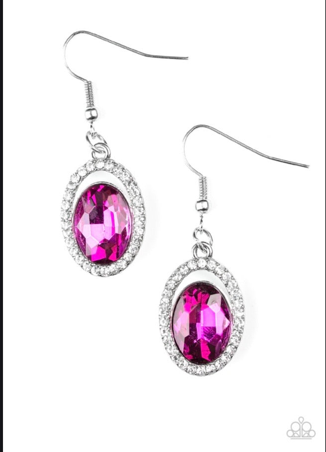 Imperial SHINE-ness - Pink Paparazzi Earrings