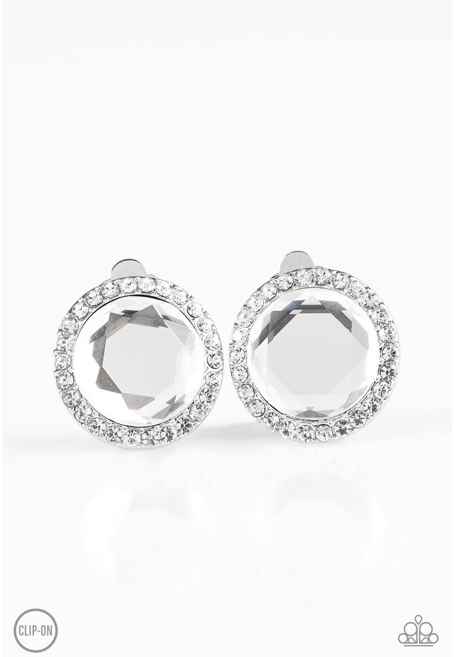 Positively Princess - White Paparazzi Clip-On Earrings