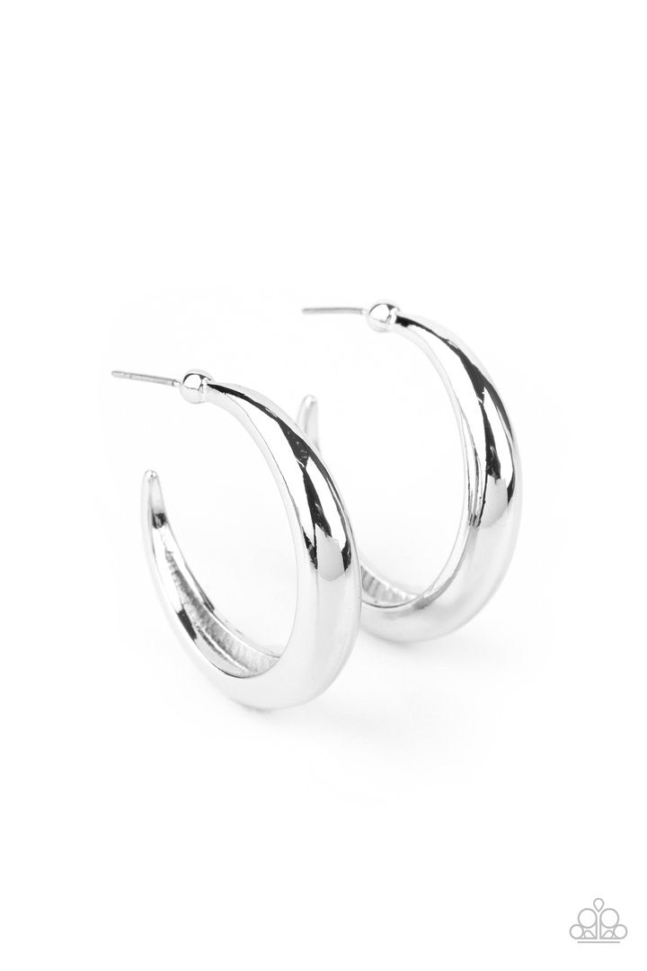 Lay It On Thick Silver Paparazzi Hoop Earrings
