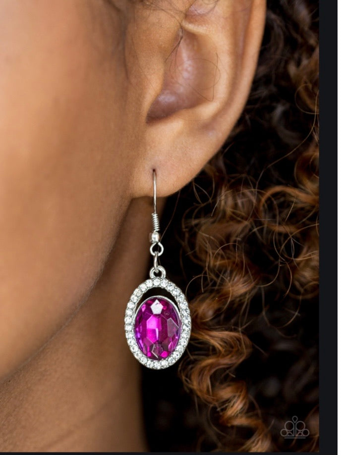 Imperial SHINE-ness - Pink Paparazzi Earrings