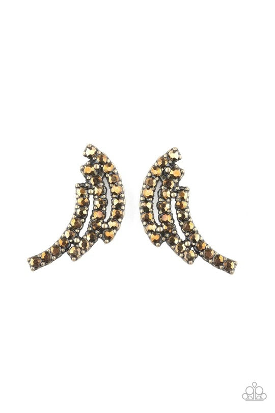 Wing Bling Brass Paparazzi Earrings