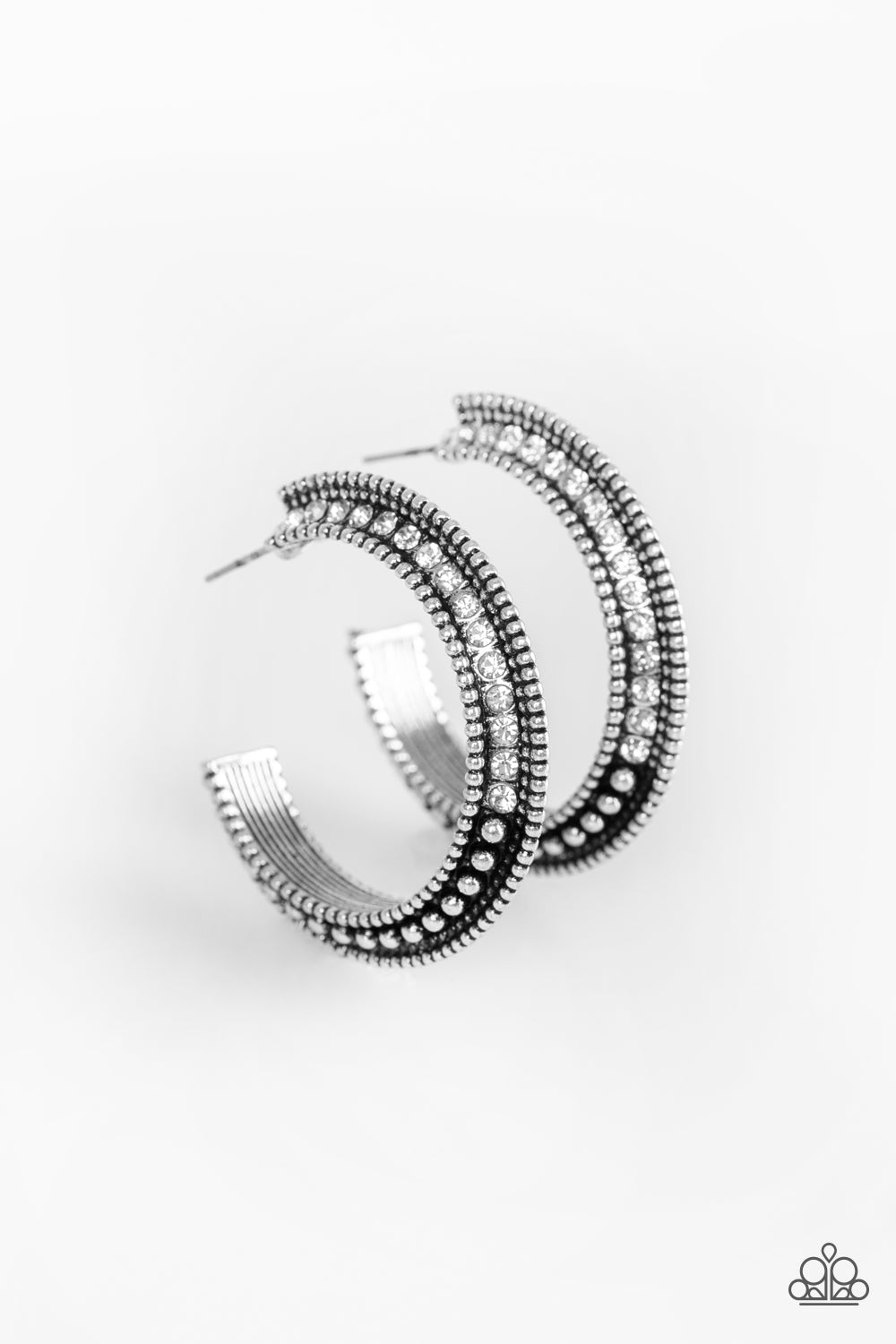 Retro Reverberation - White Paparazzi Earrings