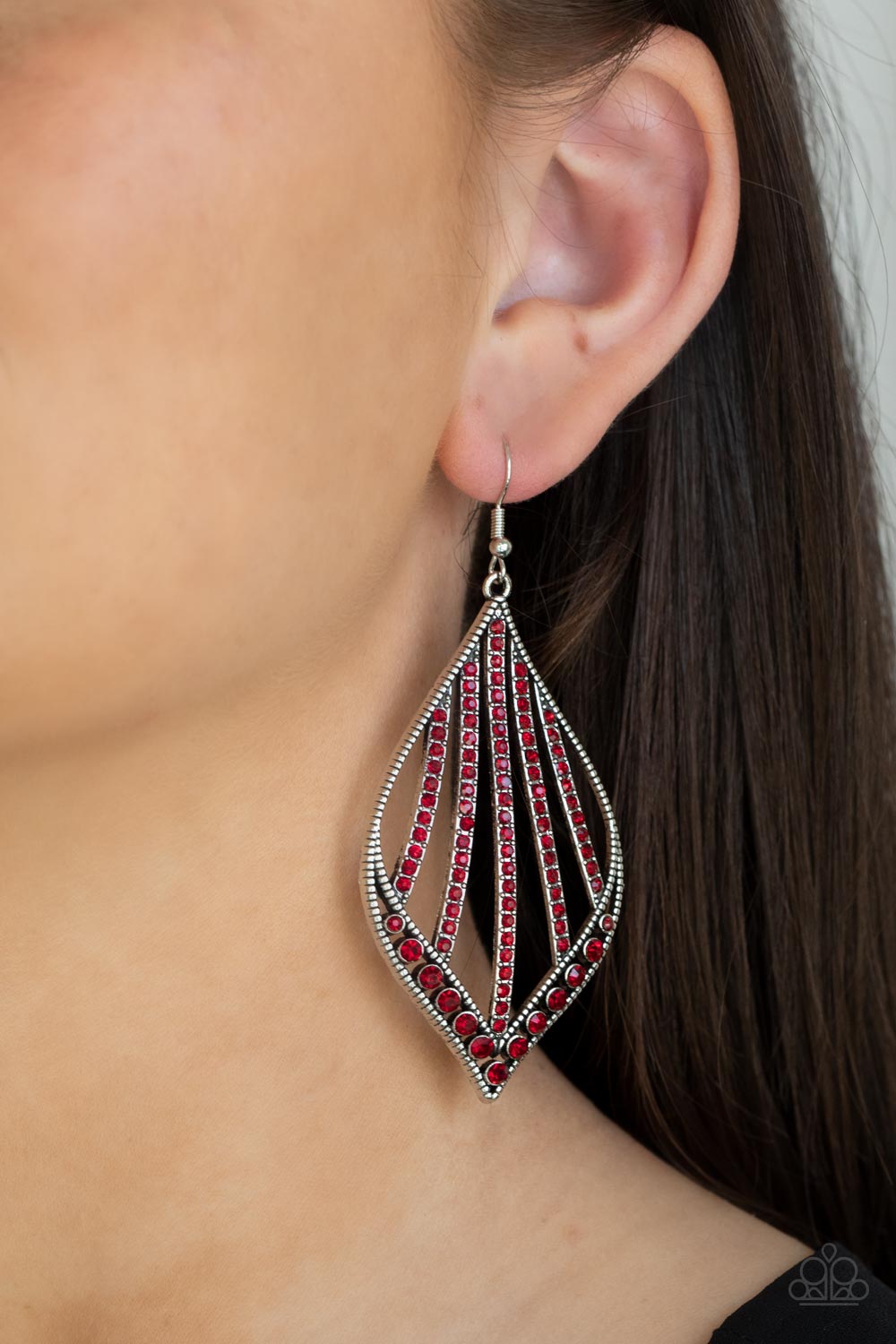 Showcase Sparkle Red Paparazzi Earrings