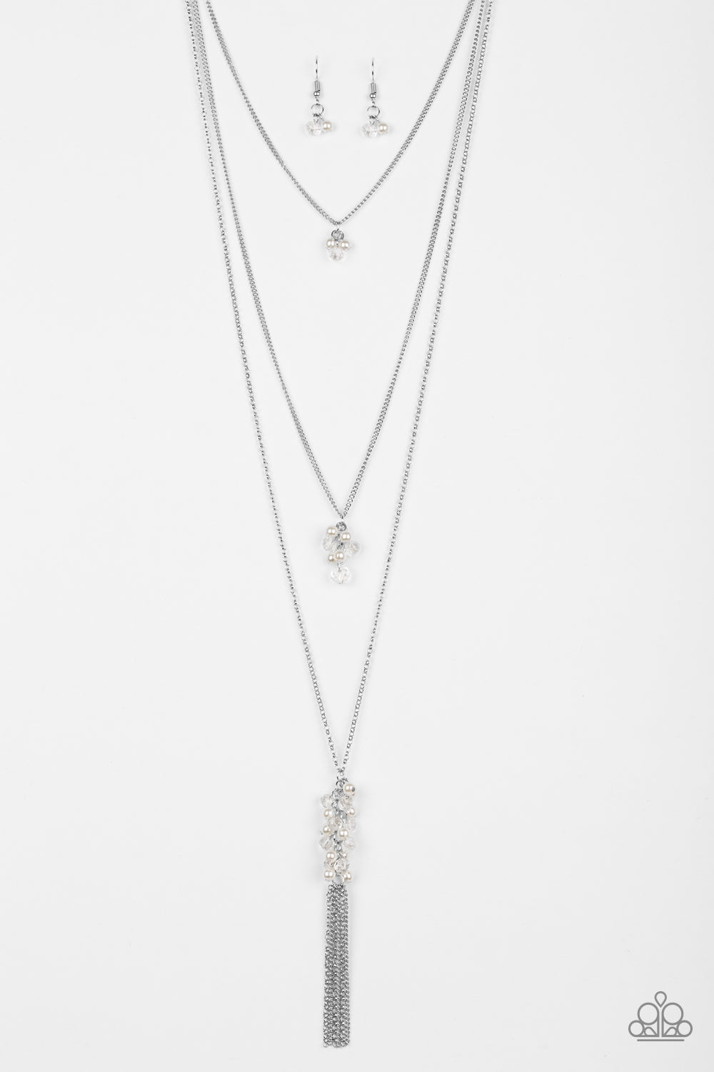 Crystal Cruiser - White Paparazzi Necklace