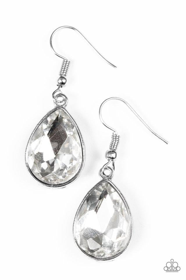 Play the FAME - White Paparazzi Earrings