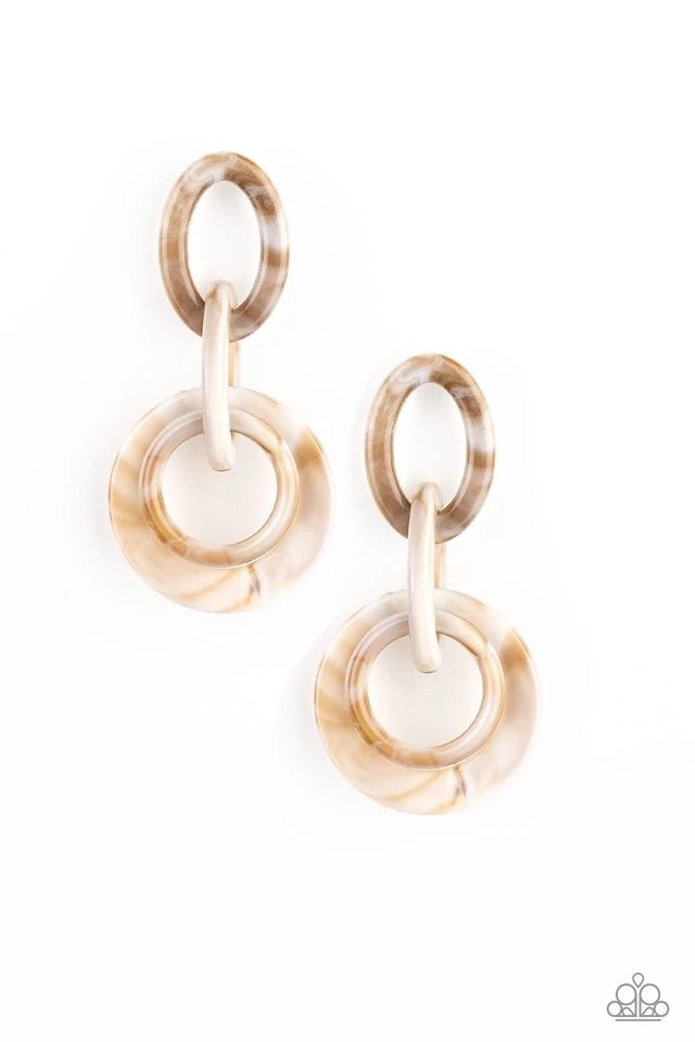 Havana HAUTE Spot Brown Paparazzi Earrings