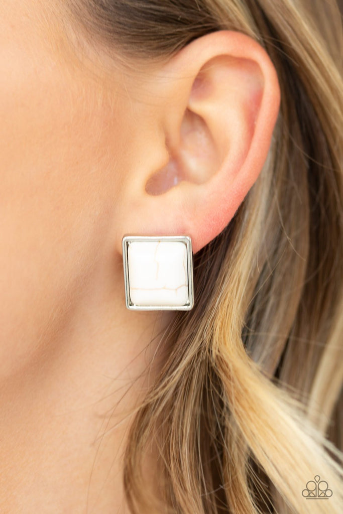 Eco Elegance - White Paparazzi Earrings