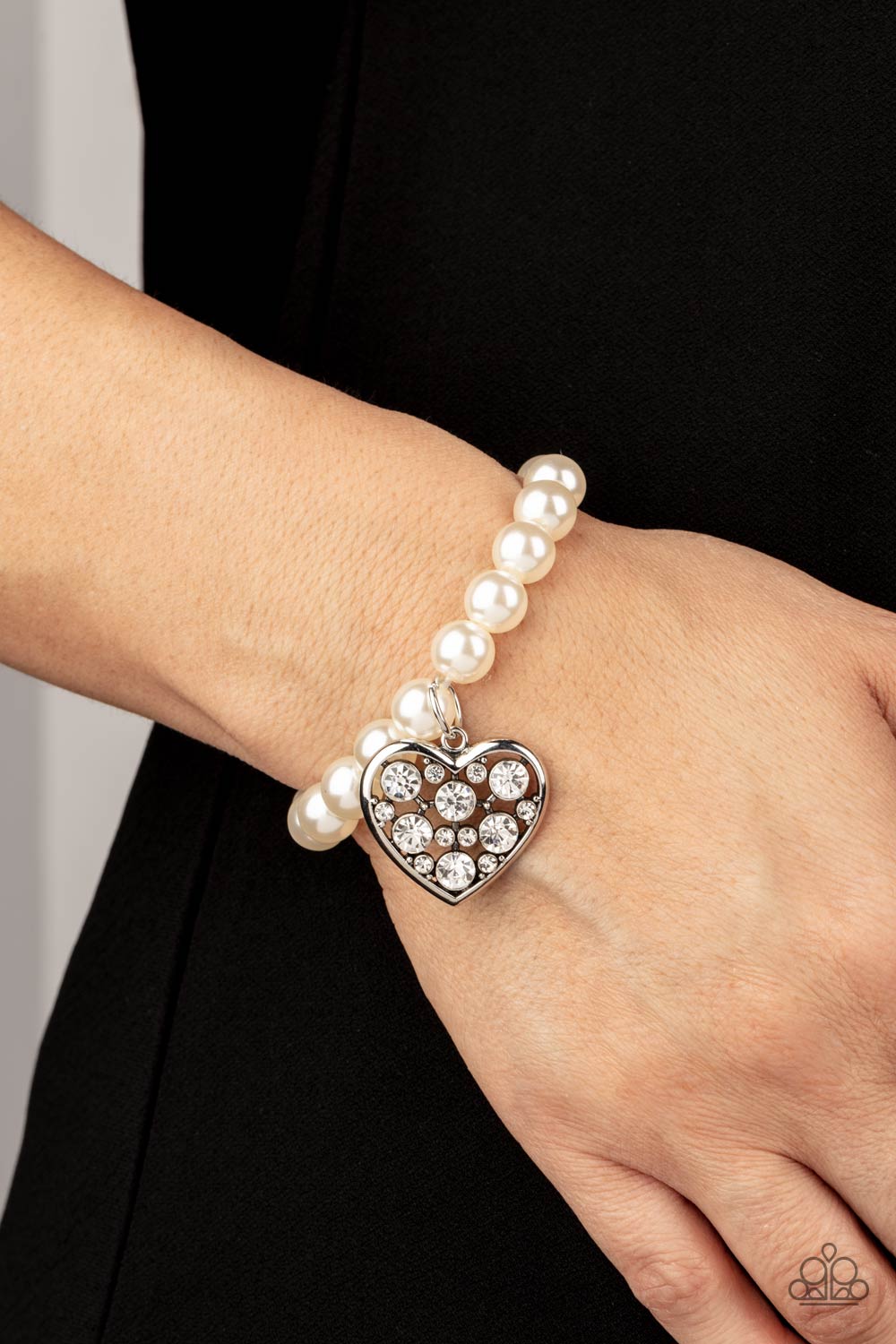 Cutely Crushing White Paparazzi Bracelet
