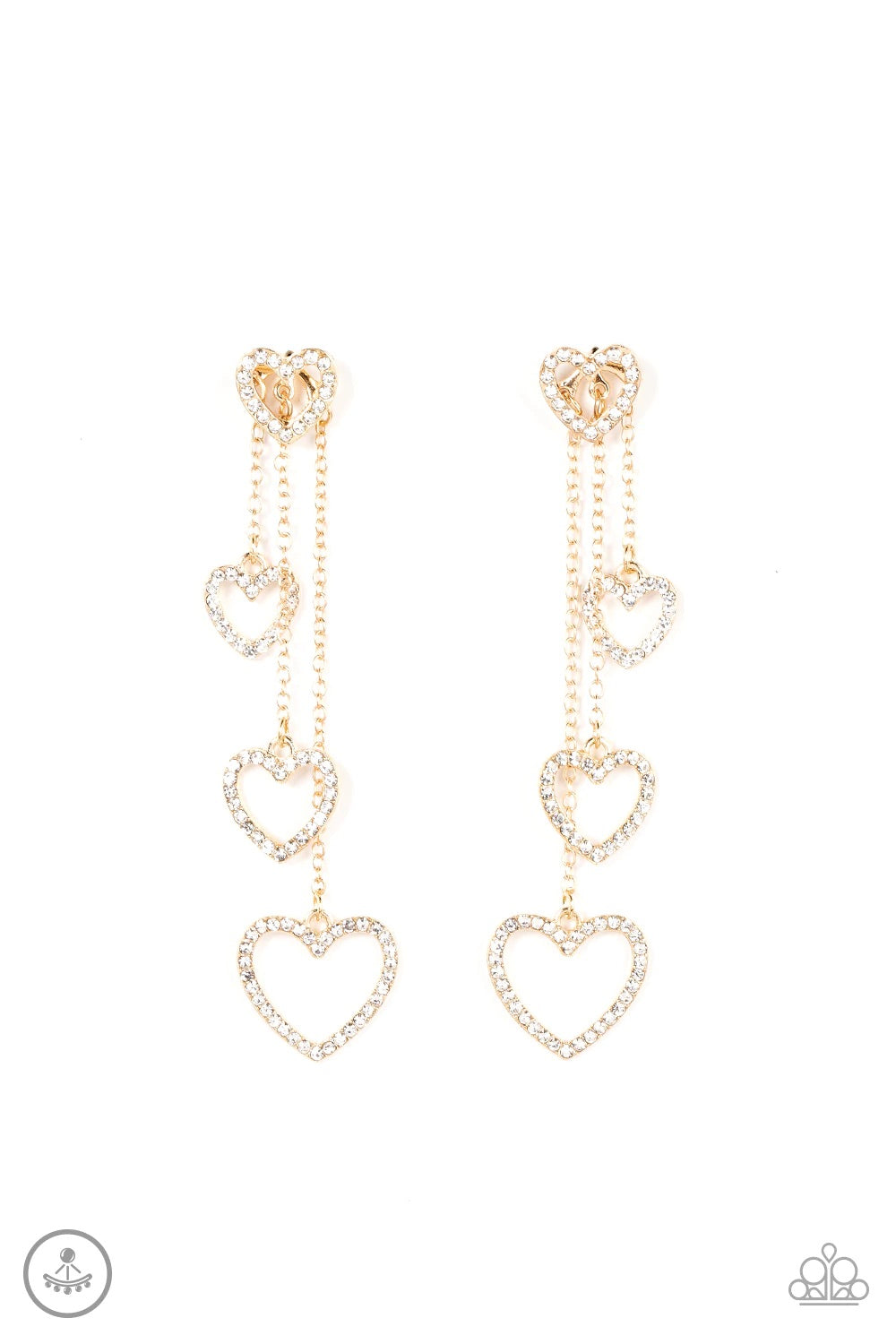 Falling In Love Gold Paparazzi Earrings