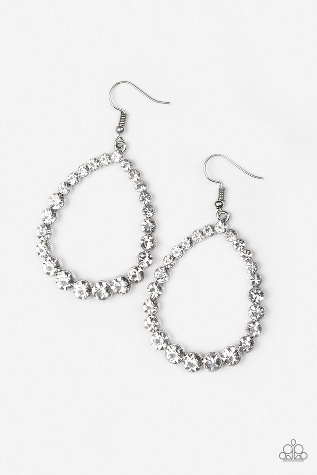 Rise and Sparkle - White Paparazzi Earrings