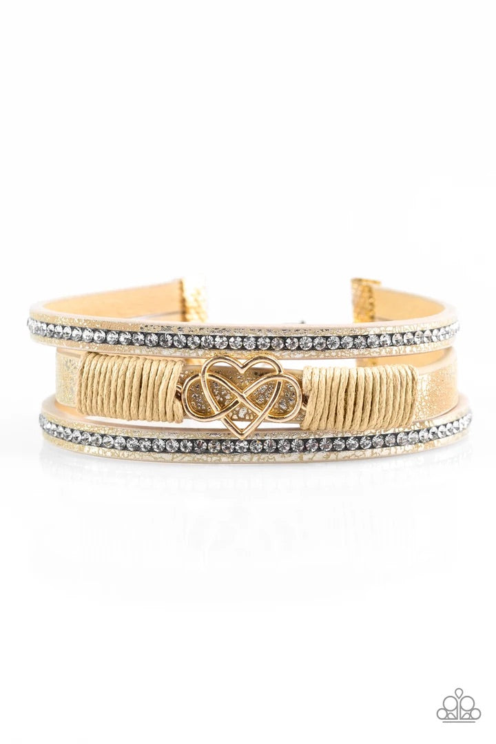 Hustling Heart Gold Paparazzi Urban Bracelet