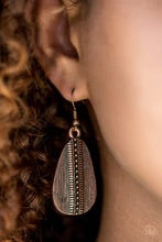 Double the Texture - Copper Paparazzi Earrings
