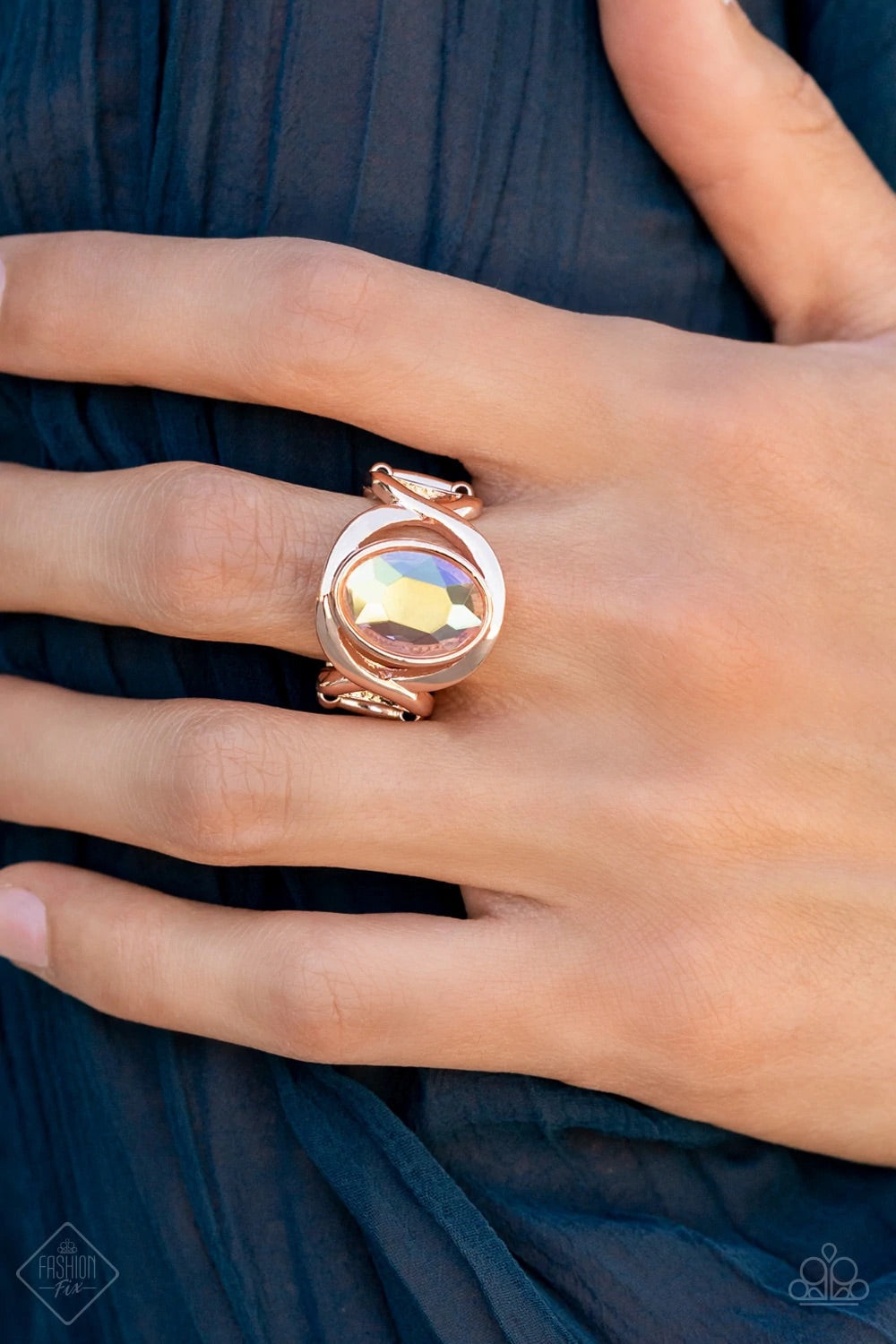 Mystical Treasure Rose Gold Paparazzi Exclusive Fashion Fix Ring