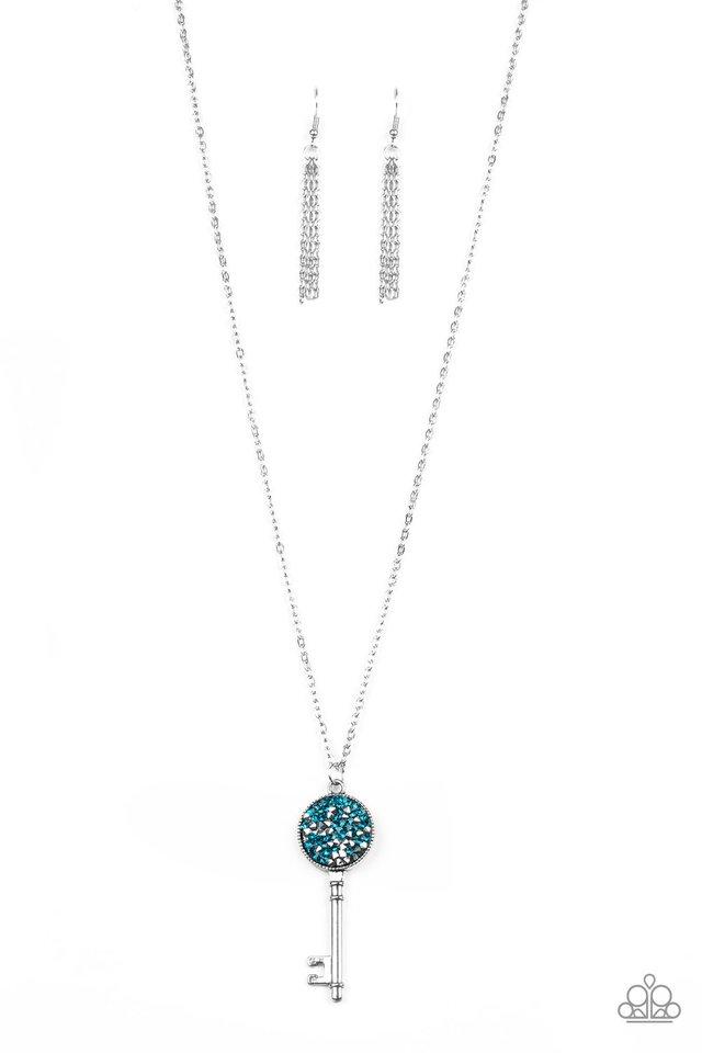 Paparazzi Key Keepsake Blue Key Necklace