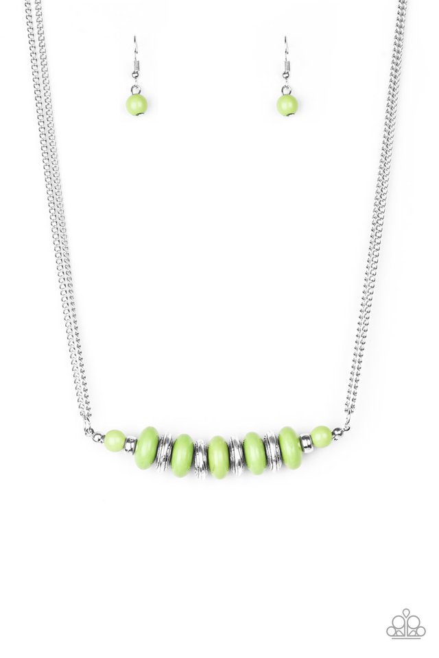 On Mountain Time Green Paparazzi Necklace