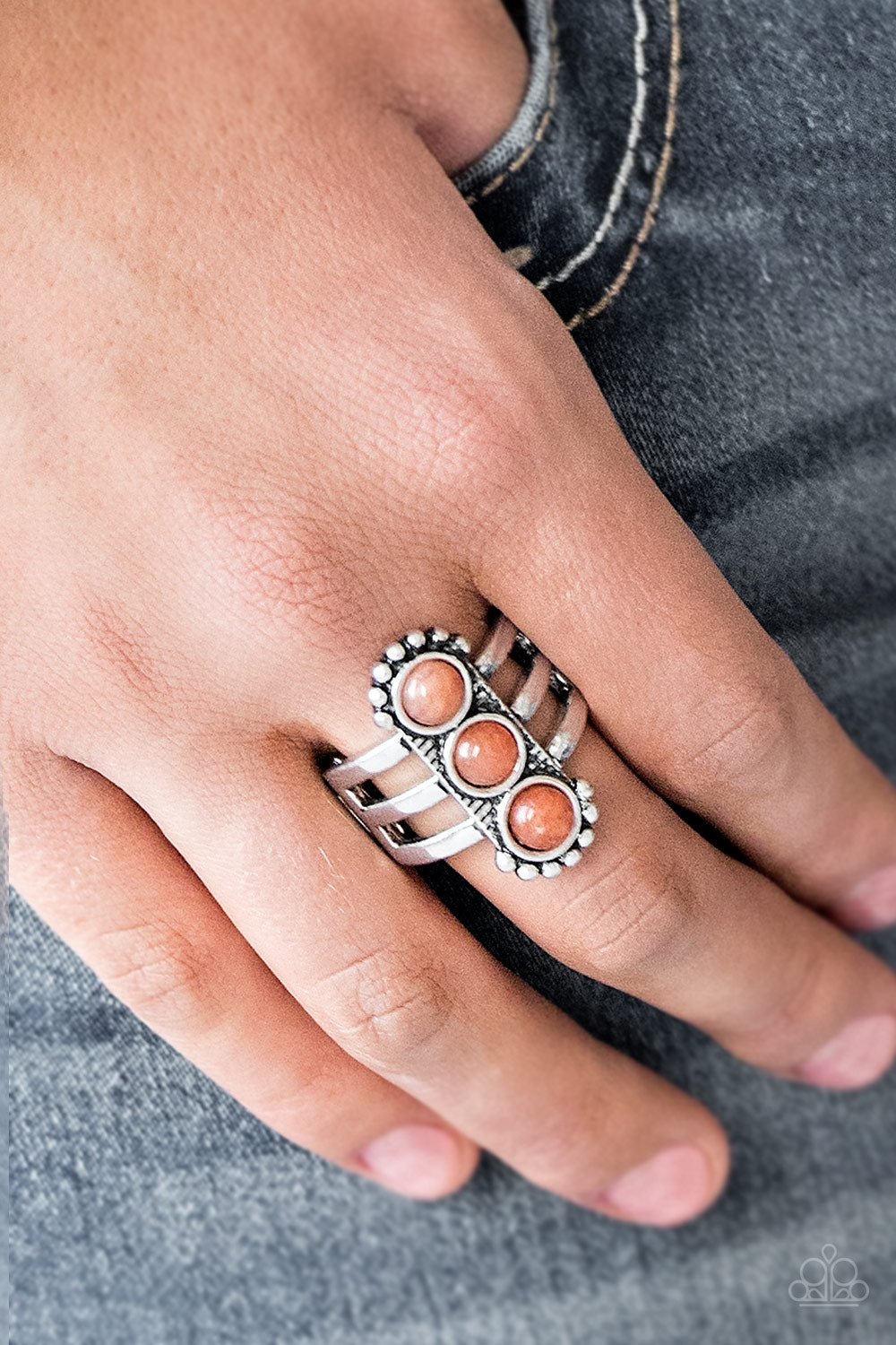 Paparazzi Rio Trio Orange Ring