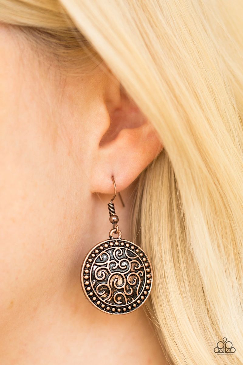 Whats Vine is Vine - Copper Paparazzi Earrings